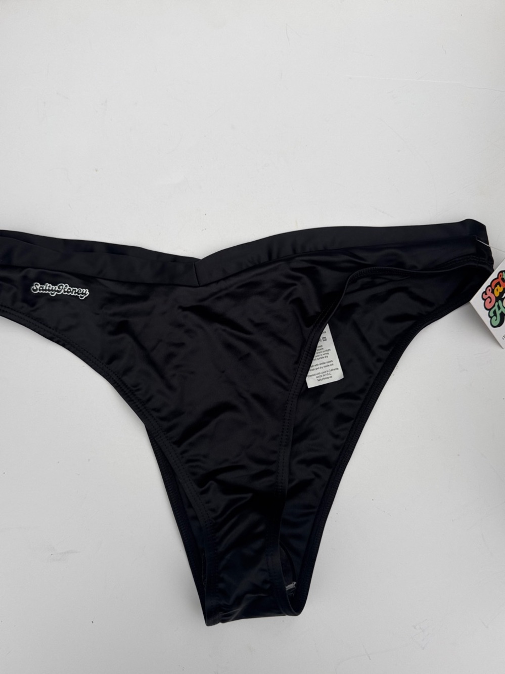 Salty Honey Women's Black Bikini Bottom - Sleek high Cut